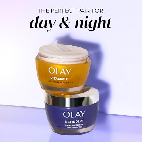 Olay Retinol 24 Night Face Moisturizer for Women – Anti-Aging, Fragrance-Free, Hydrates, Smooths Fine Lines & Wrinkles, 1.7 oz
