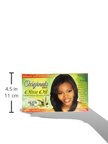 Originals by Africa's Best Olive Oil No-Lye Relaxer Kit Super/Coarse | Conditions, Moisturizes & Straightens for Soft, Silky, Healthy Hair