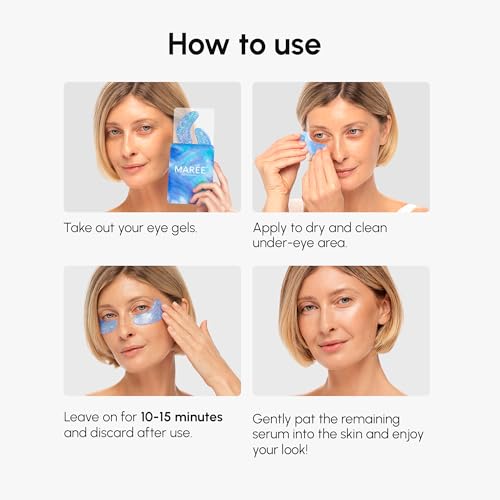 MAREE Under Eye Gels & Patches for Dark Circles, Puffiness & Wrinkles with Collagen & Hyaluronic Acid – Anti-Aging Skincare Treatment