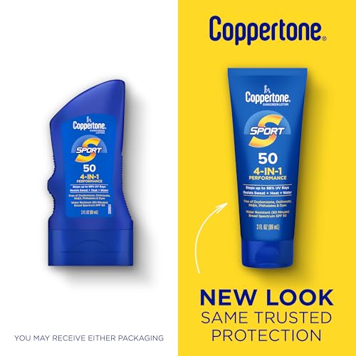Coppertone SPORT Sunscreen Lotion Broad Spectrum SPF 50 (3 Fluid Ounce) (Packaging may vary)
