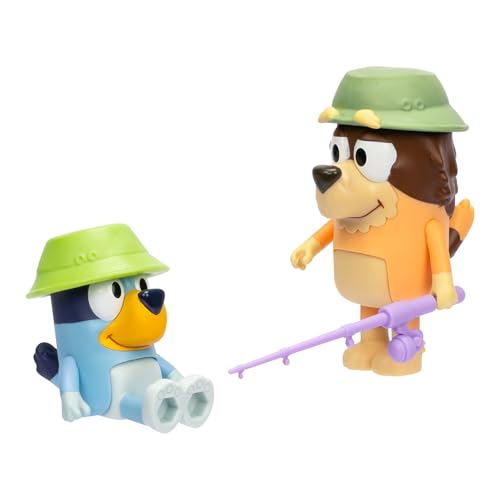 Bluey Figure 2-Pack - Fishing with Grandad, 2.5 Inch Figures with Accessories, Kids Can Recreate Their Favorite Moments from The Episode - Grandad