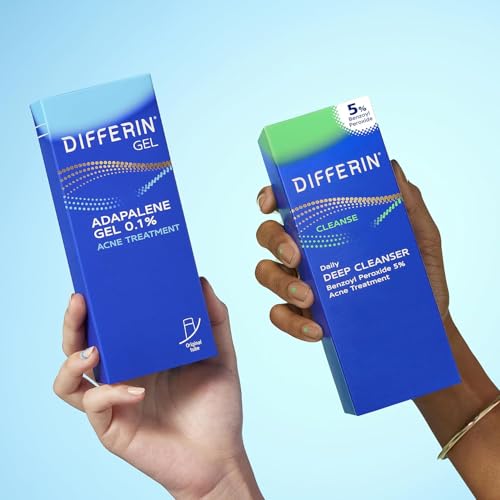 Differin Acne Skin Care Kit – 0.1% Adapalene Gel, 5% Benzoyl Peroxide Face & Body Wash for Acne & Pimple-Prone Skin