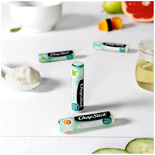 ChapStick Green Tea Mint 100 Percent Natural Ingredients Lip Butter, Moisturizing Lip Balm - 0.15 Oz