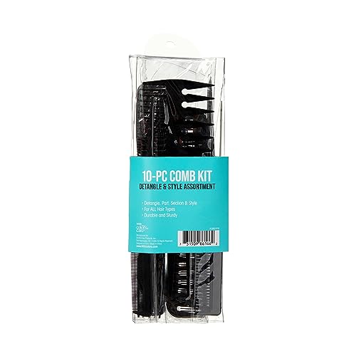 KISS Professional 10-pc Comb Set-Detangle & Style Assortment
