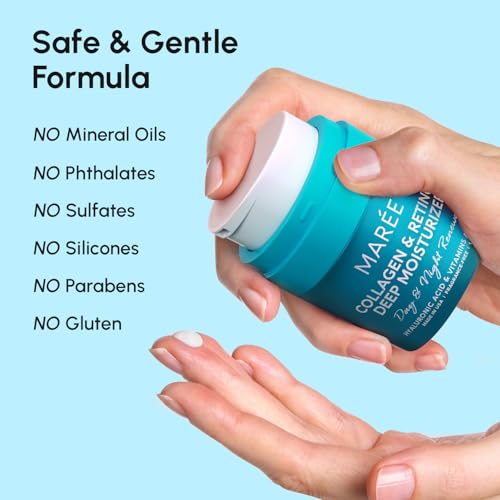 MAREE Retinol Face Moisturizer for Women – Anti-Aging Wrinkle Cream with Collagen, Skin Tightening Facial Moisturizer