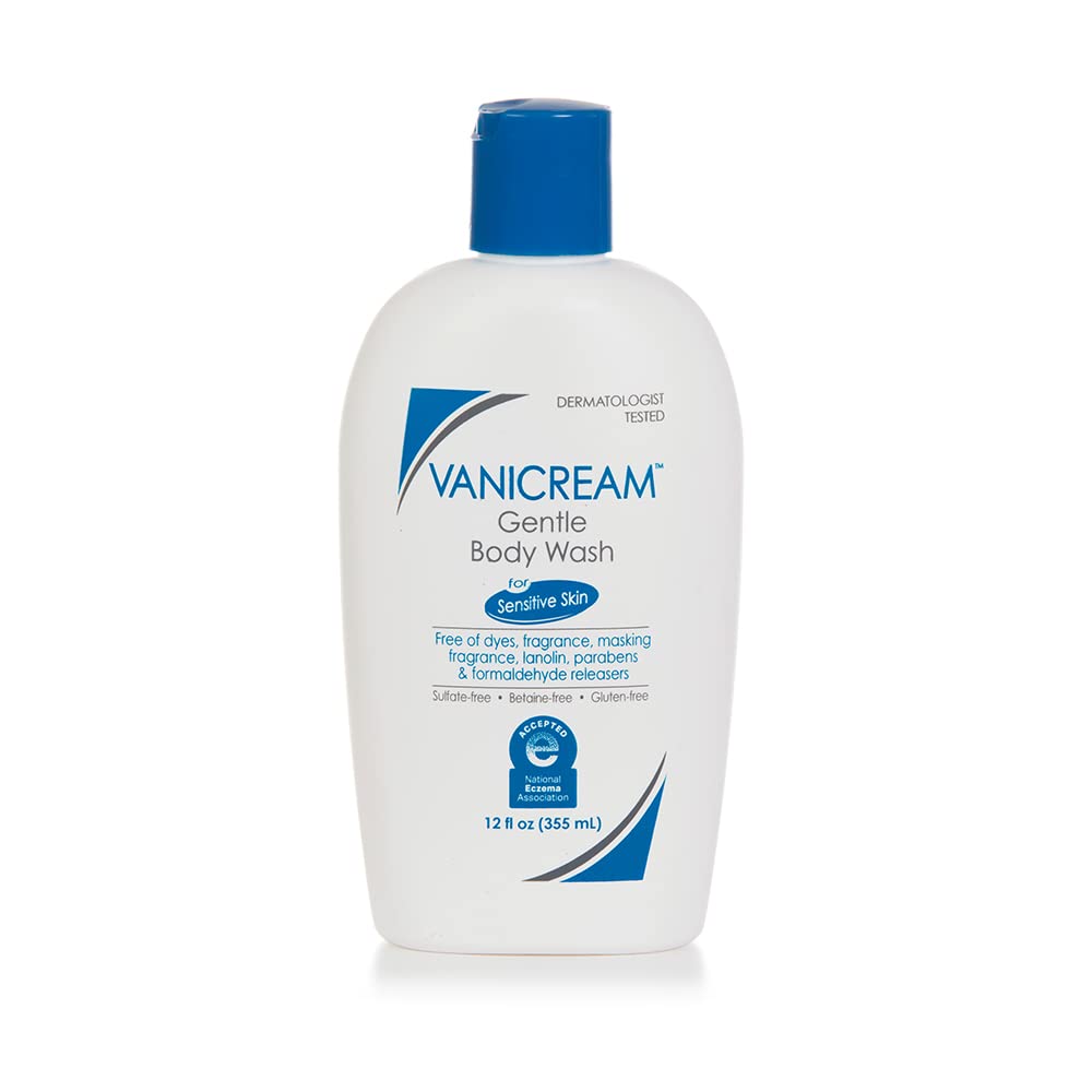 Vanicream Gentle Body Wash 12oz – pH-Balanced, Non-Drying, Moisturizing Shower Gel for Sensitive Skin, Free from Common Irritants