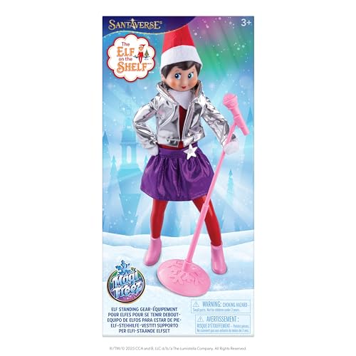 The Elf on the Shelf MagiFreez Pop Star Elf Set - Elf Standing Gear with Glam Jacket, Skater Skirt and Accessories - Scout Elf Not Included