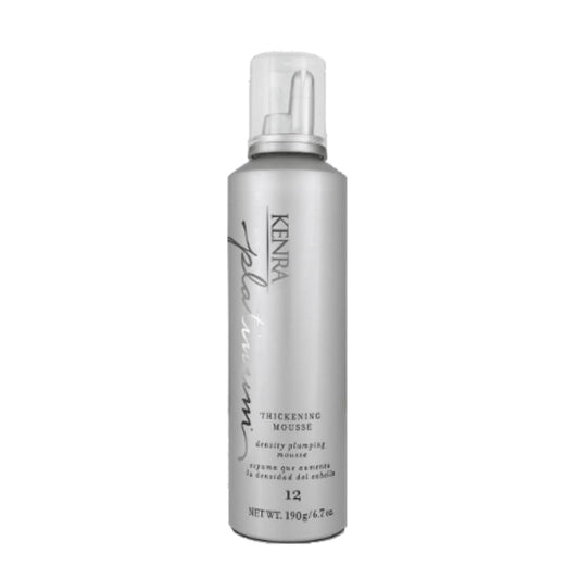 Kenra Platinum Thickening Mousse 12 | Volumizing Foam Adds Fullness & Body | 48Hr Humidity & Heat Protection | Plumps Hair Up to 150% | 6.7 Oz