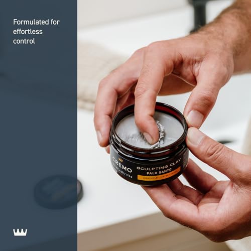 Cremo Premium Barber Grade Hair Styling Palo Santo (Reserve Collection) Sculpting Clay, High Hold, Matte Finsh, 4 Oz