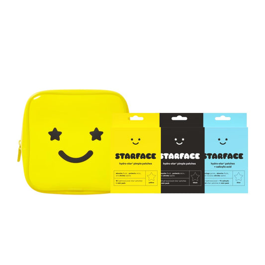 Starface Big Lil Gift Set - Hydrocolloid Pimple Patches Yellow and Black (32ct), Hydro-Star + Salicylic Acid (16ct)