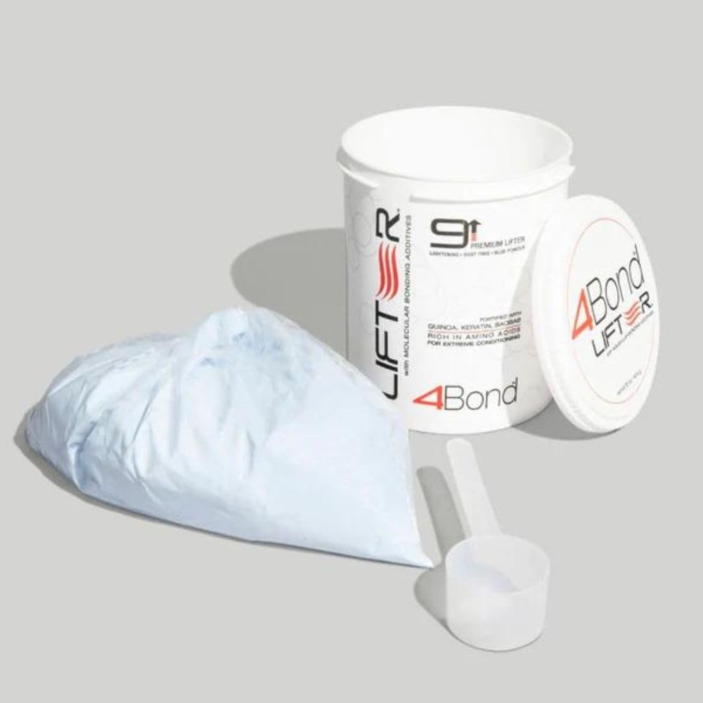 4BOND Premium Blue Hair Bleach Powder | Lifts Up to 9 Levels | Infused with Amino Acids, Quinoa, Keratin & Baobab Proteins | 16 Fl Oz