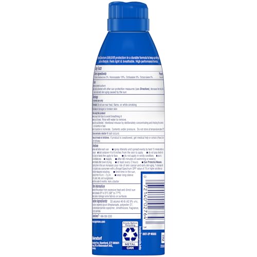 Coppertone Sport SPF 50 Sunscreen Spray, Sweat & Water Resistant, Oxybenzone-Free, Lightweight Sunblock, 5.5oz, Pack of 3