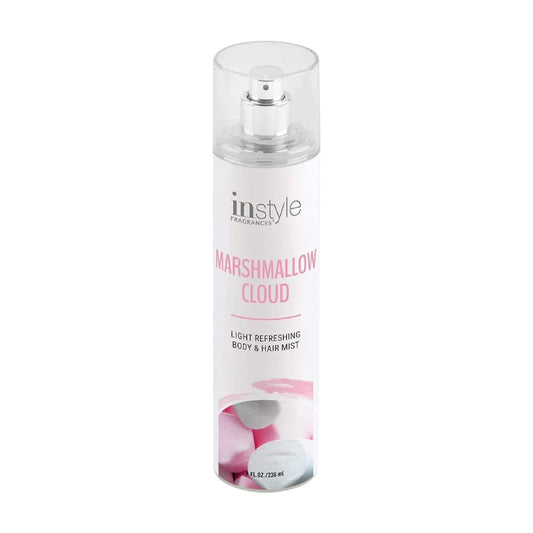 Instyle Fragrances Body & Hair Mist – Marshmallow Cloud Scent, With Panthenol, CLEAN, Vegan, Paraben & Phthalate Free, Premium 8 Fl Oz Spray