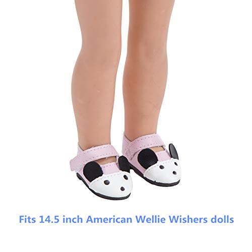 6 Pairs Doll Shoes Fits 14.5 Inch Doll American Wellie Wishers Dolls 100% Get Boots Doll Accessories