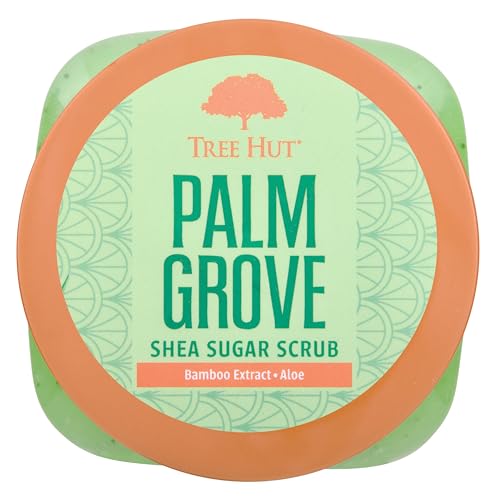 Tree Hut Palm Grove Shea Sugar Scrub, 18 oz – Exfoliating, Hydrating & Moisturizing with Shea Butter & Essential Oils for Smooth Skin