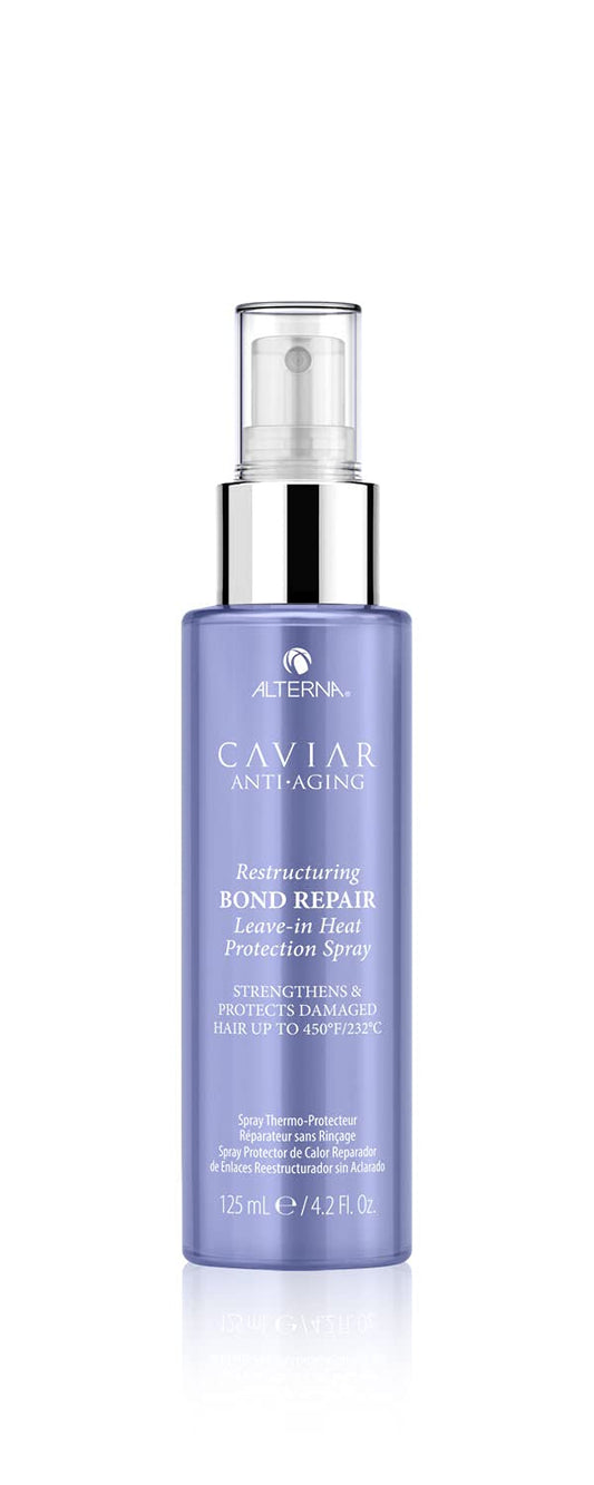 Alterna Haircare CAVIAR Anti-Aging Restructuring Bond Repair Leave-in Heat Protection Spray 4.2 Fl Oz | Strengthens and Protects Damaged Hair