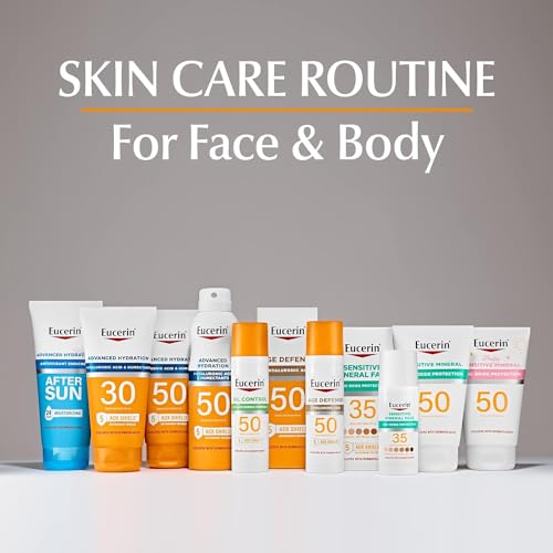 Eucerin Sun Age Defense Face Sunscreen SPF 50 with Hyaluronic Acid, Hypoallergenic, Non-Comedogenic, Fragrance & Oxybenzone Free, 2.5 fl oz
