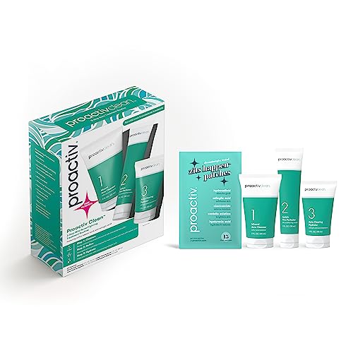 Proactiv 3-Step Acne Kit for Sensitive Skin – Cleanser, Azelaic Acid Serum, Moisturizer + Pimple Patches, 30-Day Acne Treatment