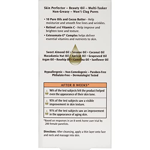Palmer's Cocoa Butter Formula Moisturizing Skin Therapy Oil for Face with Vitamin E, C & 10 Pure Facial Oils Blend, Rosehip Oil Fragrance, 1 Ounce