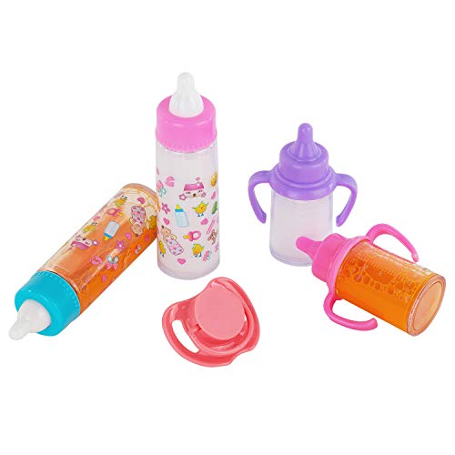 fash n kolor Baby Doll Accessories - 6 Accessories in One Diaper Bag - Magic Bottle - Toys - Doll Care Kit - Gifts