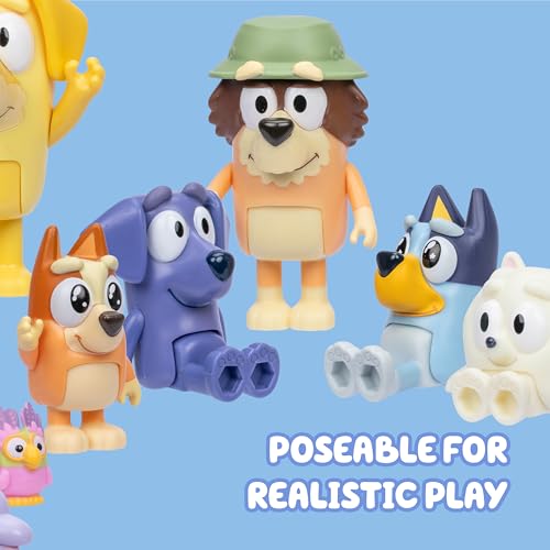 Bluey Super Fan Figurines for Toddlers Set, 11 Character Pack with Exclusive Figures, Toddler Figurine Toys Includes, Bingo & More, Ages 3+
