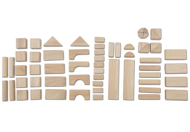 Melissa & Doug Standard Unit Solid-Wood Building Blocks With Wooden Storage Tray (60 pcs)