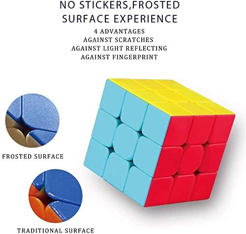 QY Toys Warrior W Speed Cube 3x3 – Stickerless 56mm Magic Puzzle, Educational Toy to Improve Kids’ Concentration, Standard Edition