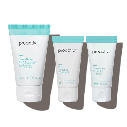 Proactiv+ 3-Step Advanced Acne Skincare Kit – Salicylic Acid Wash, Benzoyl Peroxide Treatment & Moisturizer, 30-Day Set