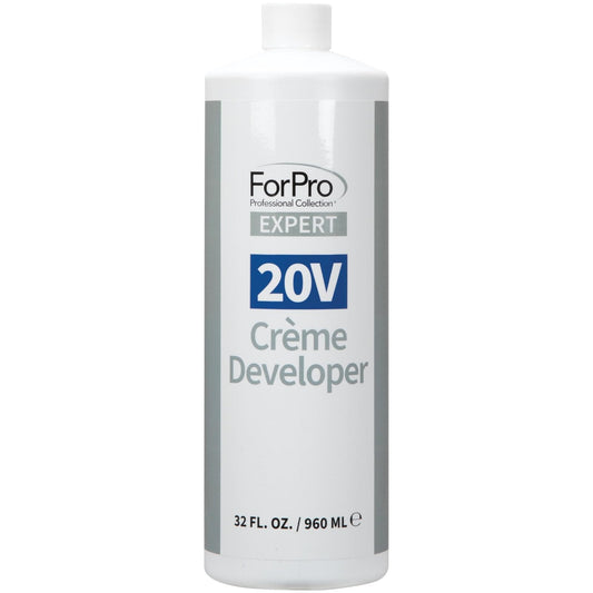 ForPro Expert 20 Volume Crème Developer for Hair Lightening, Gray Coverage & Color Deposit with Standard Lift, 32 Fl Oz