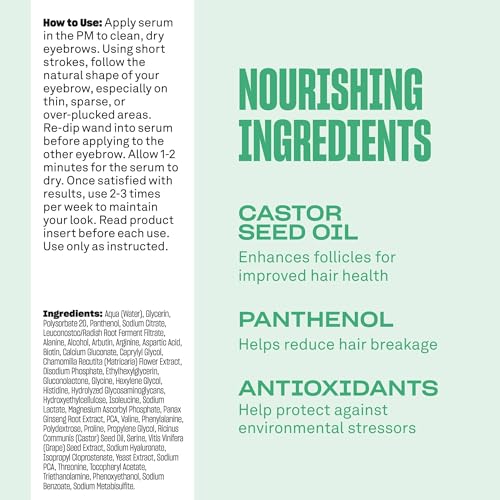 Babe Original Eyebrow Serum For Thicker Brows - Brow Serum with Castor Oil, Biotin, Repairing Amino Acids