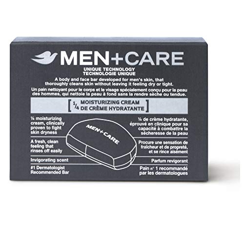 DOVE MEN+CARE 3-in-1 Bar Cleanser for Body, Face & Shaving, Extra Fresh, Moisturizing Soap Alternative, 3.75oz, Pack of 8