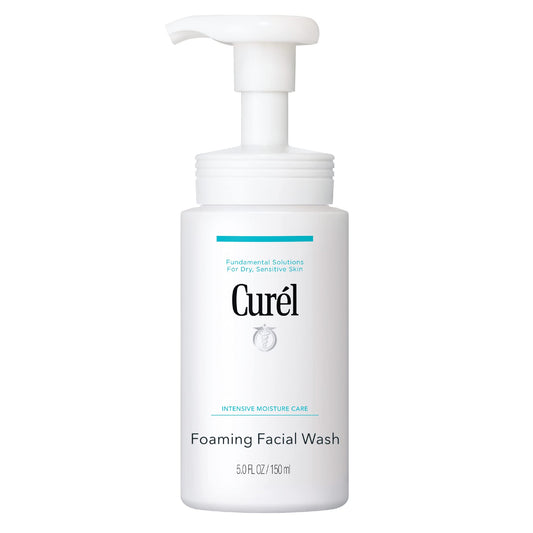 Curel Foaming Daily Face Wash for Sensitive Skin – Hydrating, pH-Balanced, Fragrance-Free Cleanser for Dry Skin, 5 oz