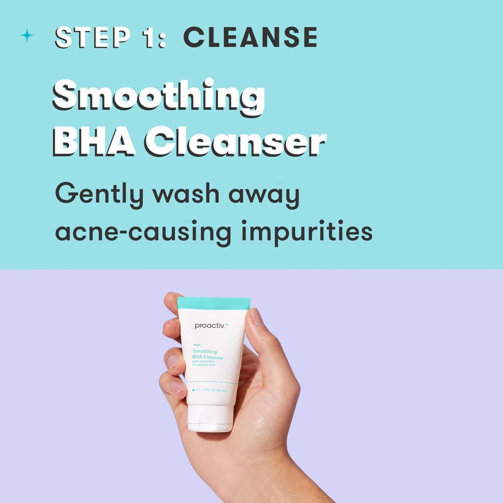 Proactiv+ 3-Step Advanced Acne Skincare Kit – Salicylic Acid Wash, Benzoyl Peroxide Treatment & Moisturizer, 30-Day Set