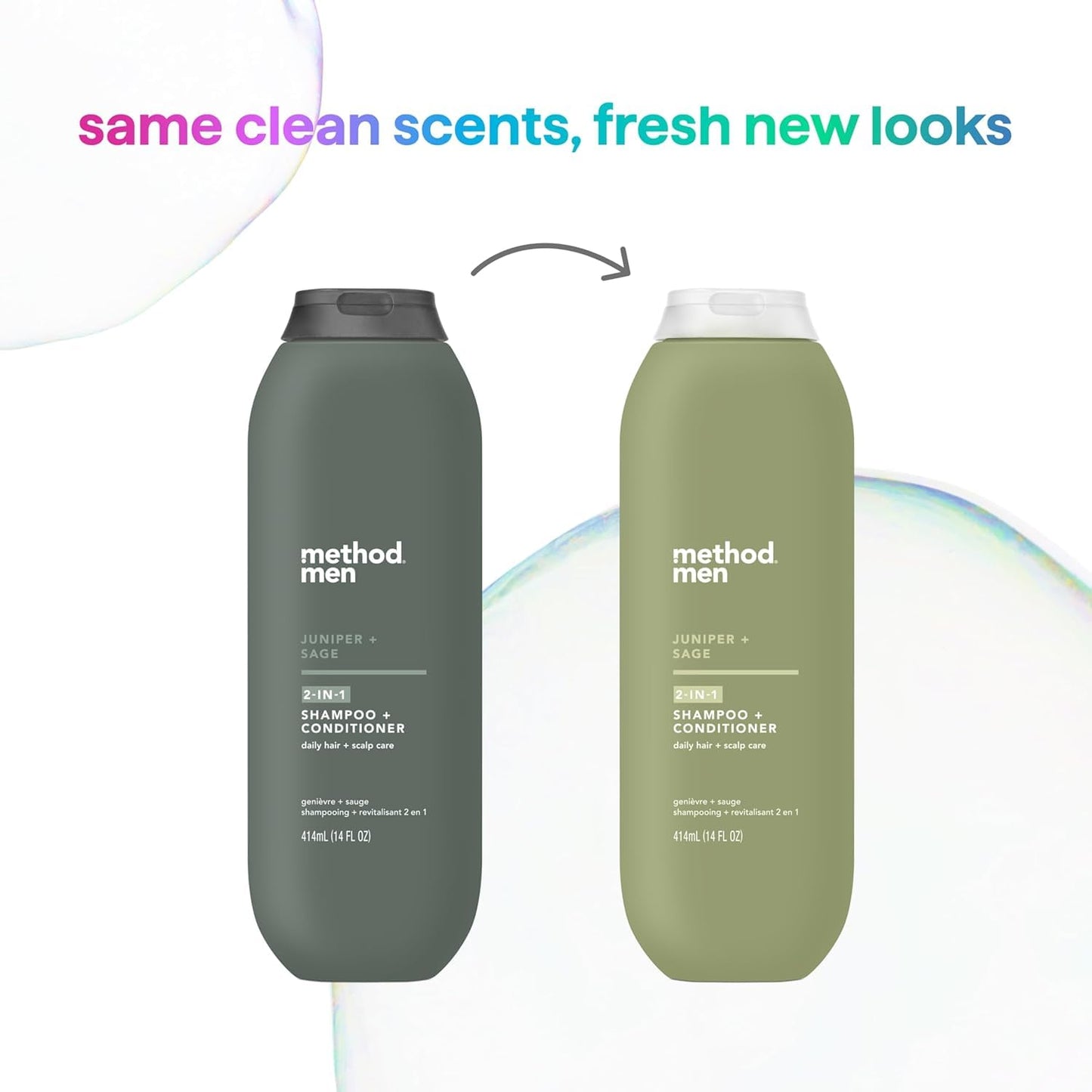 Method Men 2-in-1 Shampoo + Conditioner, Juniper + Sage, 14 Ounces, Packaging May Vary