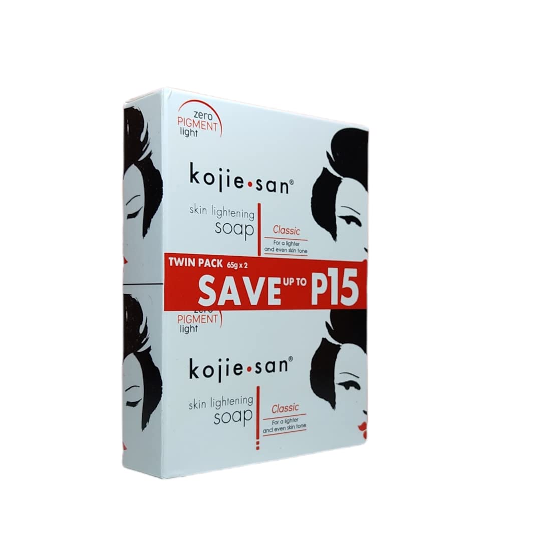 Kojie San Skin and Body Soap – Original Kojic Acid, Dark Spot Remover Soap Bar with Coconut & Tea Tree Oil – 65g x 4 Bars