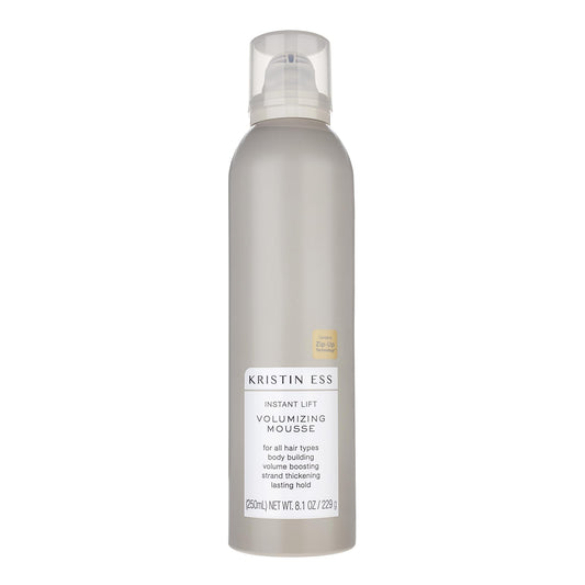 Kristin Ess Instant Lift Volumizing Mousse with Castor Oil - Boosts Volume, Thickens, Adds Body & Lasting Hold for Curly, Wavy & Straight Hair, 8.1 Oz