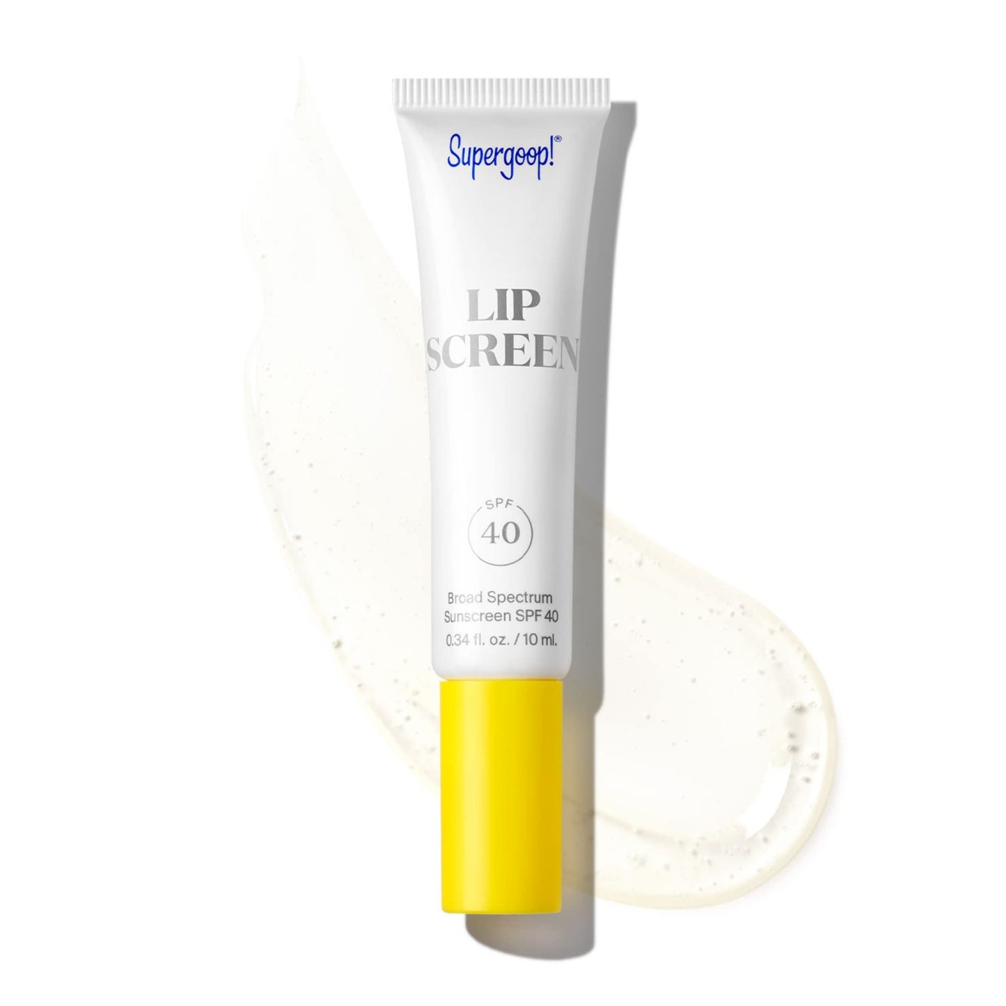 Supergoop! Lipscreen Shine SPF 40 Lip Balm, 0.34 fl oz – Water-Resistant, Non-Sticky Clear Lip Gloss with Grape Seed & Kelp Extract
