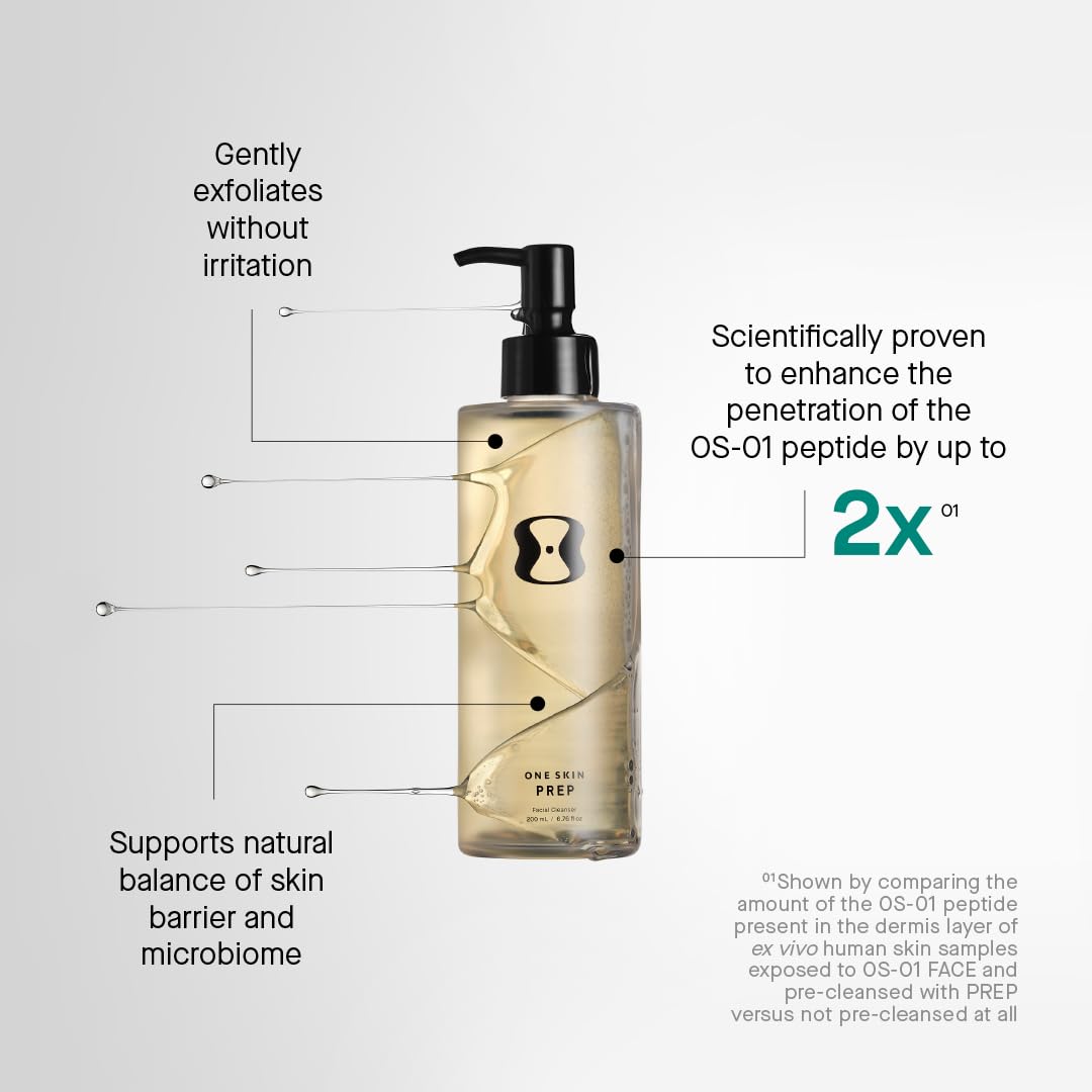 OneSkin PREP Facial Cleanser to Exfoliate and Support Skin Balance, Dermatologist Tested & Safe for Sensitive Skin