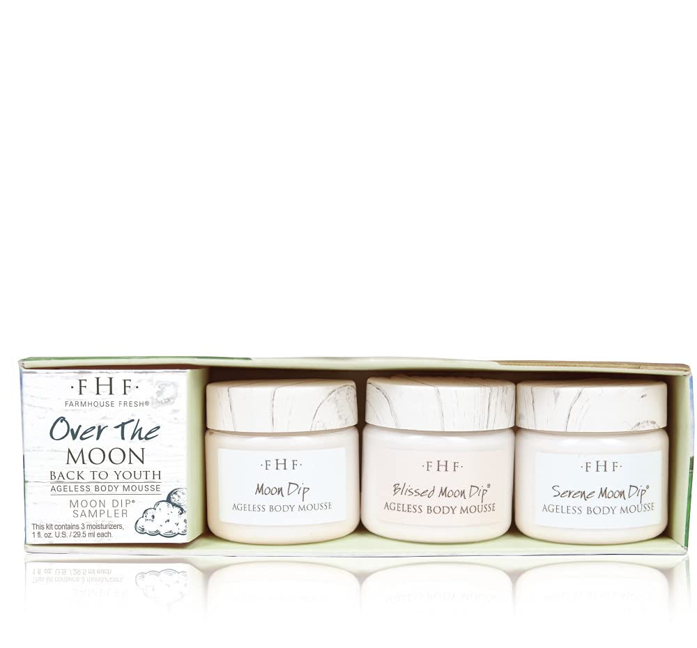 FarmHouse Fresh Over the Moon, Moon Dip Body Mousse Sampler, Anti-Aging Moisturizer with Peptides & Retinol