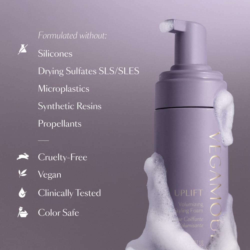 UPLIFT Volumizing Styling Foam, For fine, flat & thinning hair, Provides Volume & Resists Humidity, Non Sticky Formula, Bouncy Soft Hair
