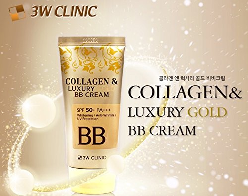 3W CLINIC Collagen & Luxury Gold BB Cream 1.69Oz SPF50+/PA+++ Wrinkle Care