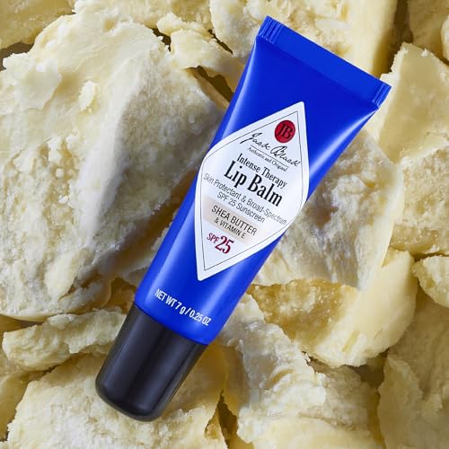 Jack Black Intense Therapy Lip Balm SPF 25, 0.25 Oz (Pack of 3) – Shea Butter & Vitamin E, Hydrating Lip Moisturizer for Dry Lips