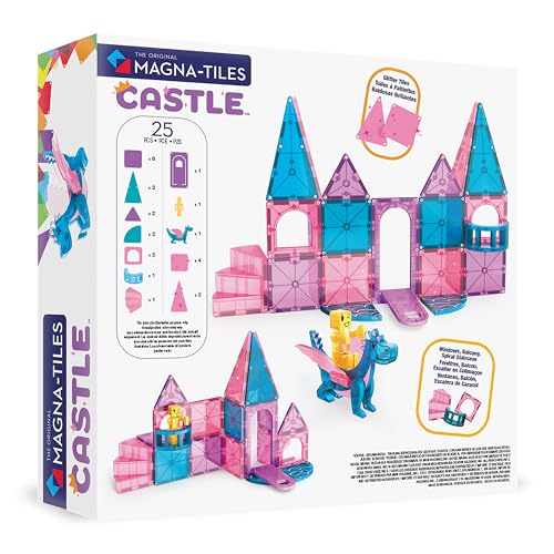 MAGNA-TILES Castle 25-Piece Magnetic Construction Set, The Original Magnetic Building Brand