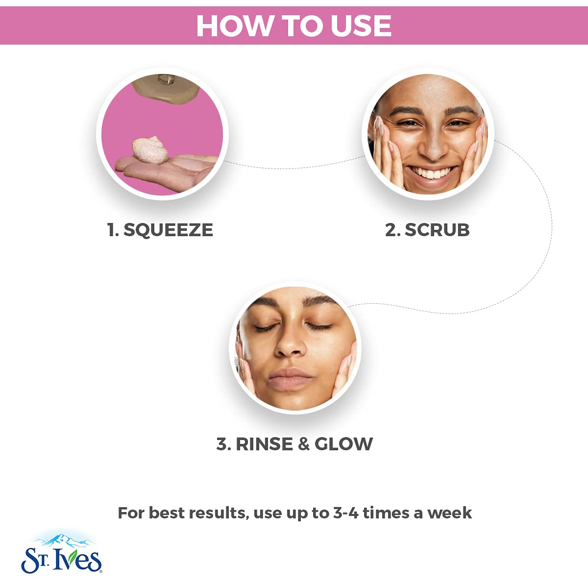 St. Ives Radiant Skin Face Scrub, Pink Lemon & Mandarin Orange, Dull Skin Exfoliator, 100% Natural, Dermatologist-Tested, 6 oz