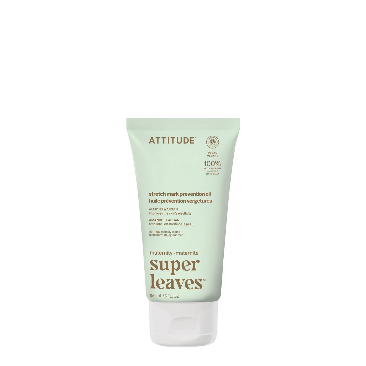 ATTITUDE Pregnancy Stretch Mark Prevention Oil – EWG Verified, Vegan, Plant & Mineral-Based, Argan Oil, Dermatologist Tested, 5 Fl Oz