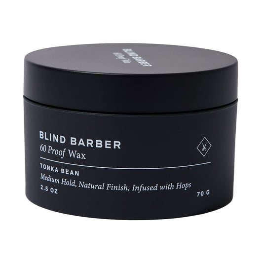 Blind Barber 60 Proof Hair Wax for Men – Water-Based Styling Wax with Medium Hold & Natural Shine – Volumizing Hops Extract, Tonka Bean Scent, 2.5 Oz