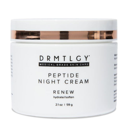 DRMTLGY Peptide Night Cream Face Moisturizer. Fragrance Free and Oil Free Hydrating Facial Moisturizer for All Skin Types. 2.1 oz