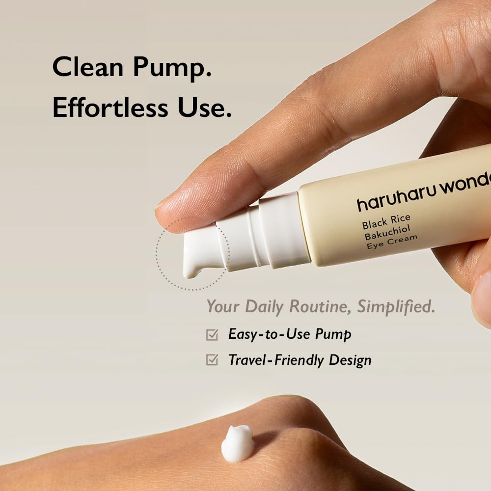 Haruharu Wonder Black Rice Bakuchiol Eye Cream 0.67 fl.oz / 20ml | Anti-Aging, Wrinkle Care, Natural Retinol Alternative | Cruelty Free, EWG-Green