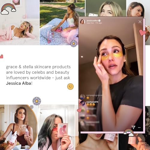 Grace & Stella Under Eye Brightener Roller - Travel Size Eye Serum with Retinol & Caffeine for Puffiness, Dark Circles & Wrinkles, Vegan 15ml