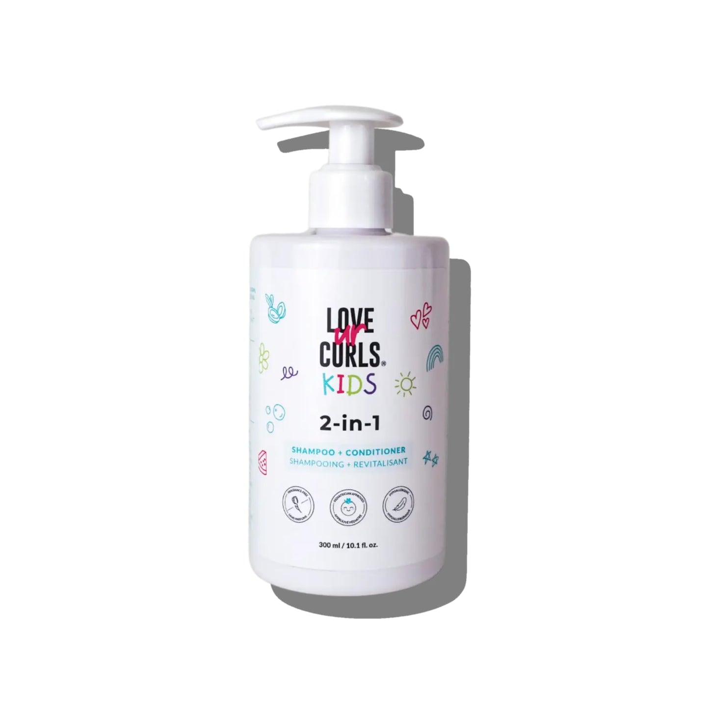 Love Ur Curls Kids 2-in-1 Shampoo & Conditioner | Fragrance-Free, Tear-Free, Gentle Formula | Sulfate & Paraben Free, 300 mL